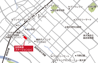 訪問看護ステーションふくへのマップとアクセス